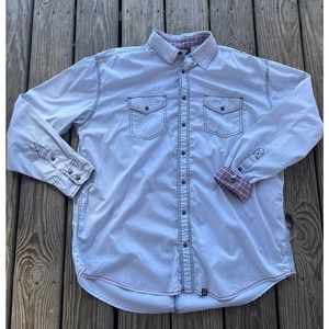 Cowboy Up Long Sleeve Pearl Snap Light Gray Classic Fit Men's XL